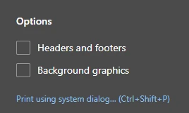 Unchecked Headers and footers